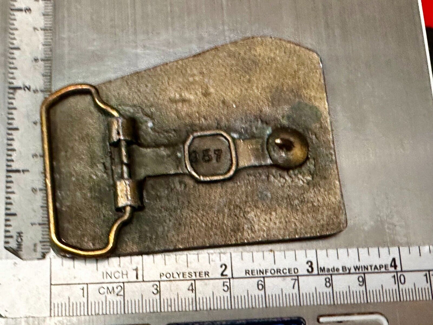 USA Firefighters Fire Truck Fireman Vintage Gold Tone Commemorative Belt Buckle
