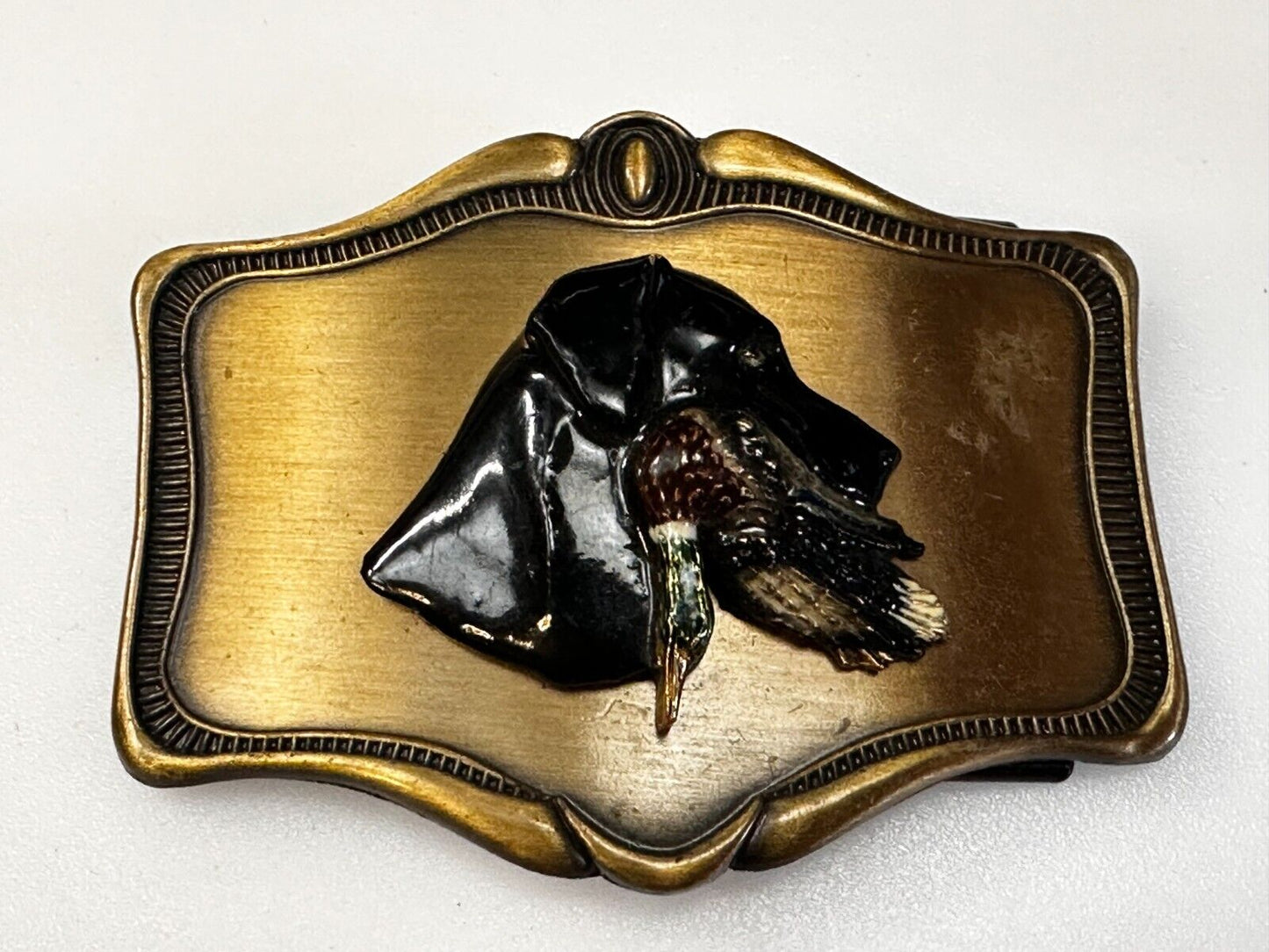 Black Labrador Retriever Bird Dog Wild Duck Hunting Vintage Raintree Belt Buckle