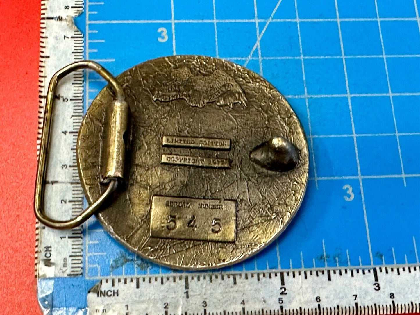 Vintage 1977 Fire Department FD Hook & Ladder Emblem belt buckle