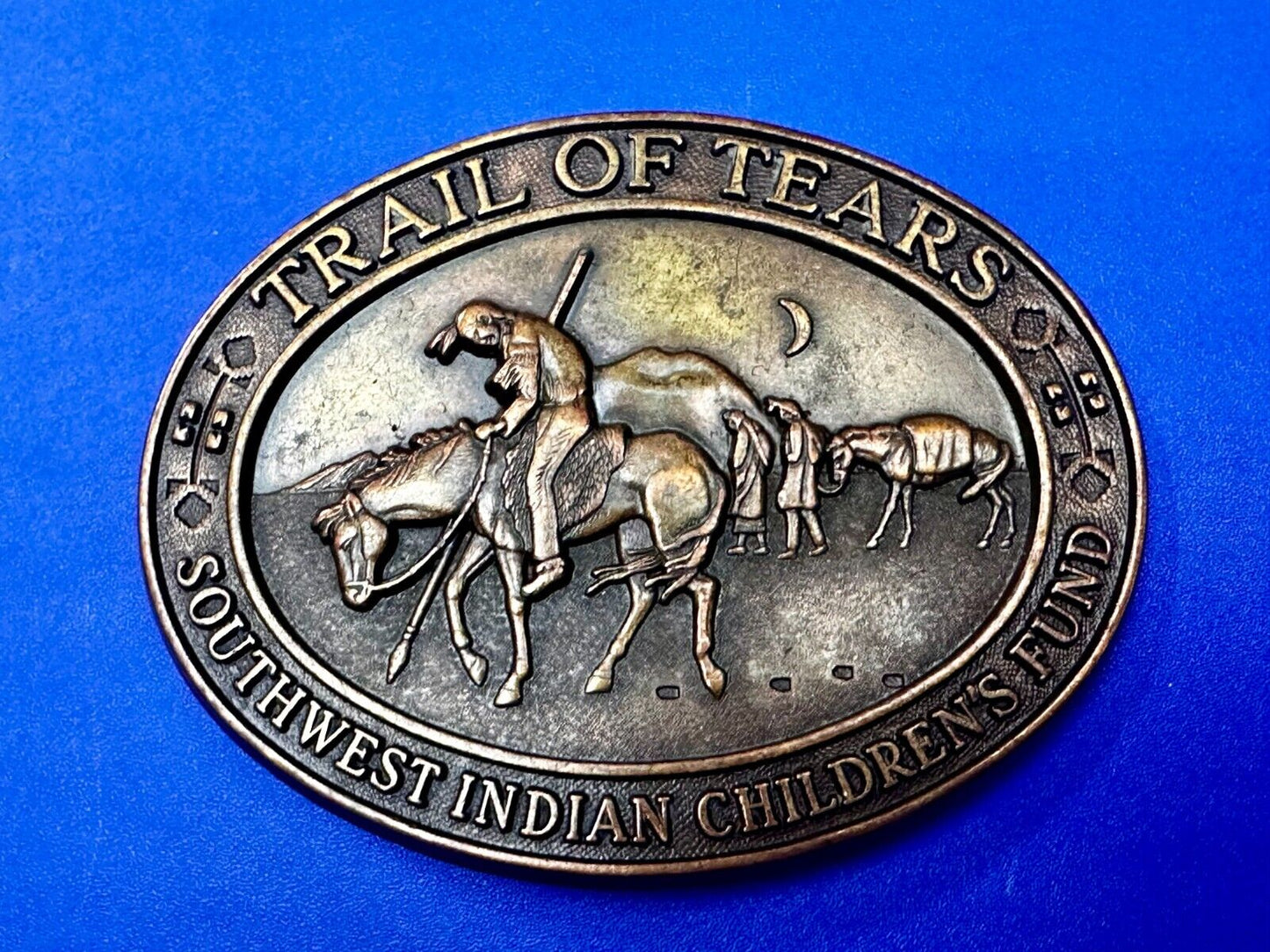 Trail of Tears Southwest Indian Children's Fund Vintage numbered Belt Buckle