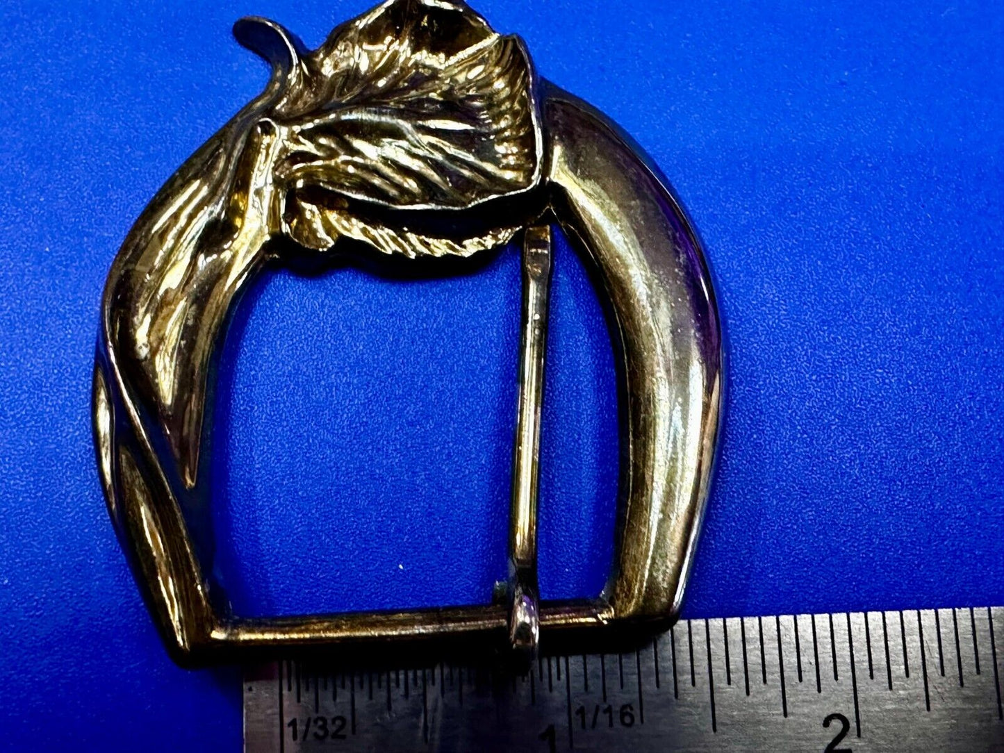 Thick Figural Flower Theme - Vintage Gold Tone Replacement Dress Belt Buckle