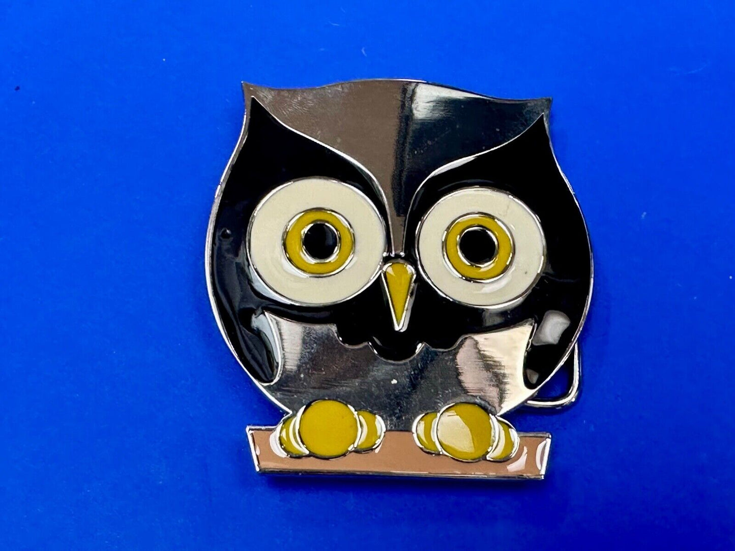 Adorable Perched OWL - Big Eyed Animal Lovers cutout belt buckle