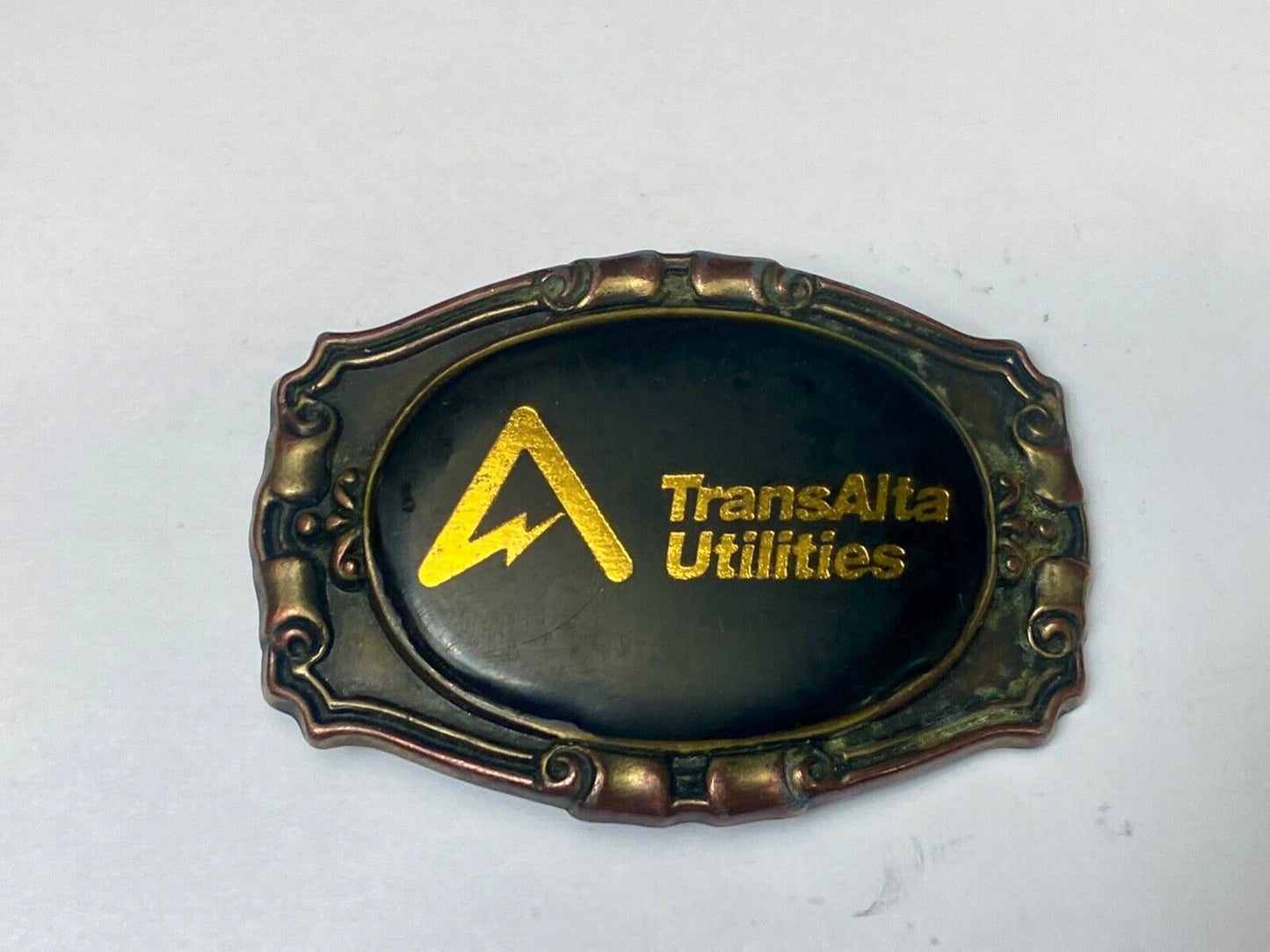 Trans Alta Utilities company western framed shipping co belt buckle
