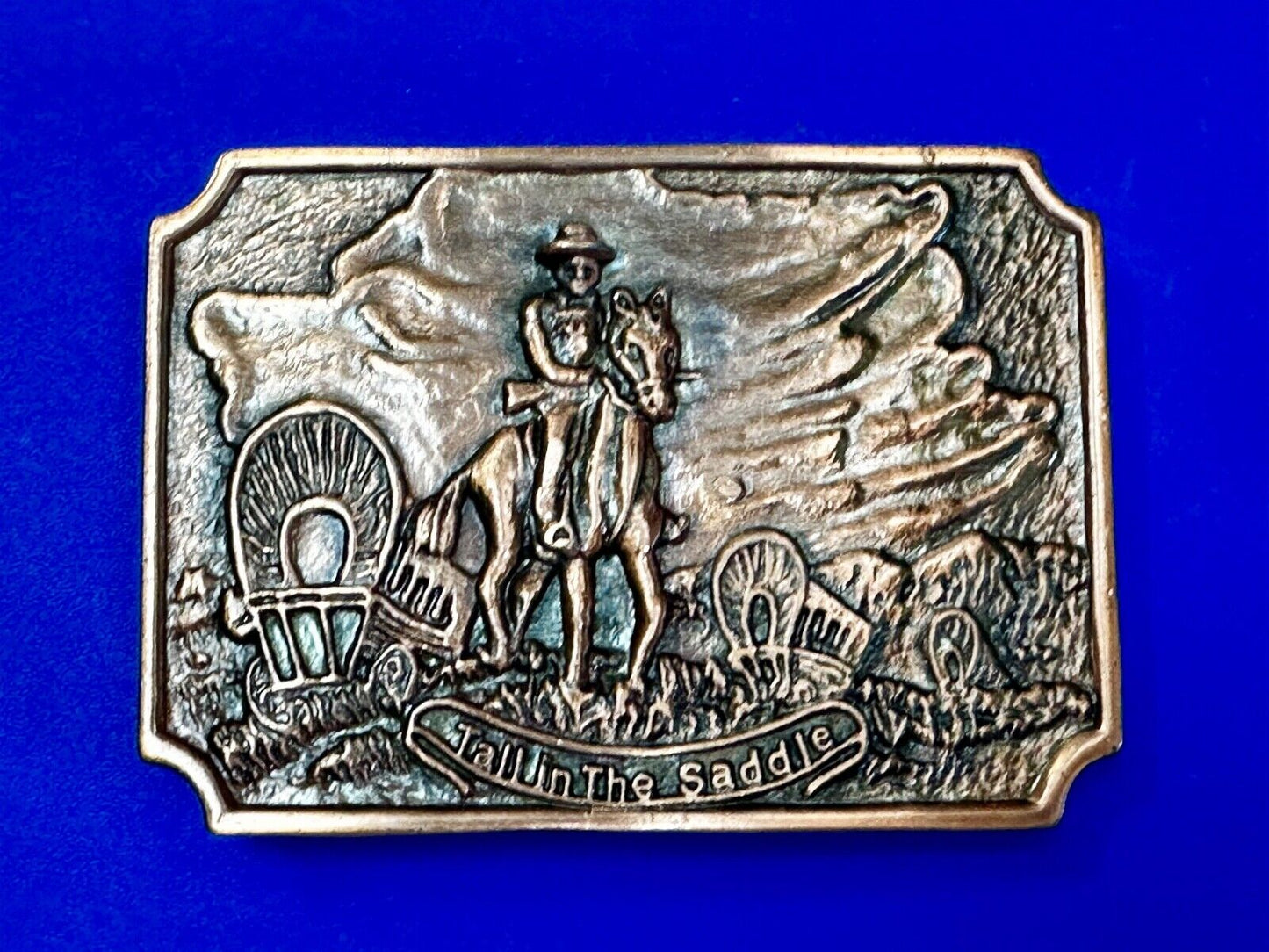 Tall In The Saddle Horse Riding Western Cowboy Vintage Belt Buckle