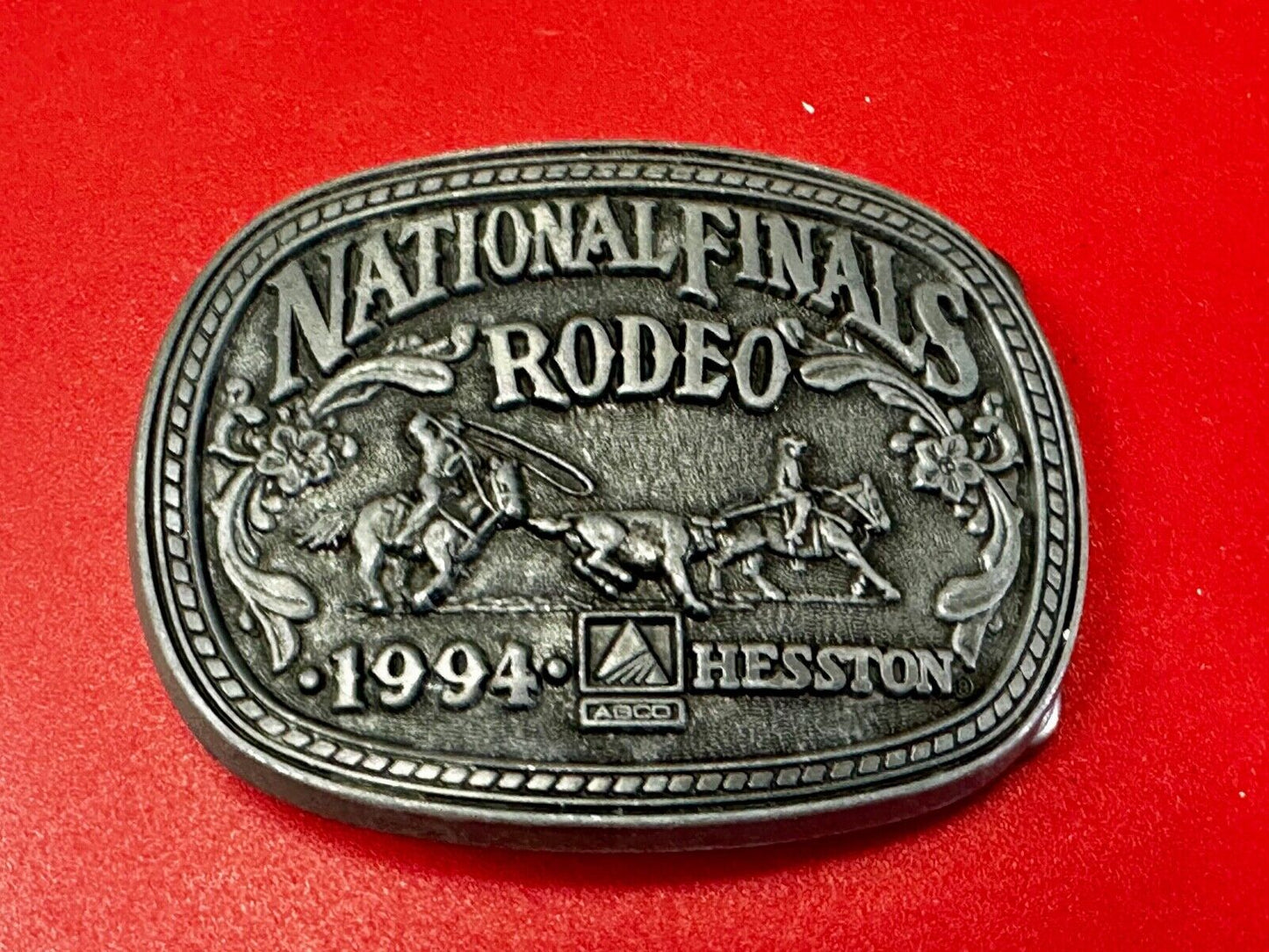 1994 NFR National Finals Rodeo NOS Youth Size Hesston Commemorative Belt Buckle