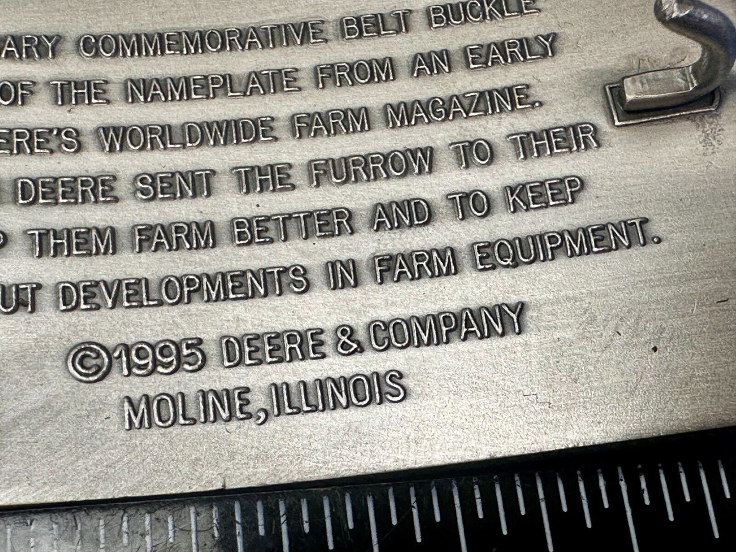 The Furrow A Journal For The American Farmer VTG 1995 NOS John Deere Belt Buckle