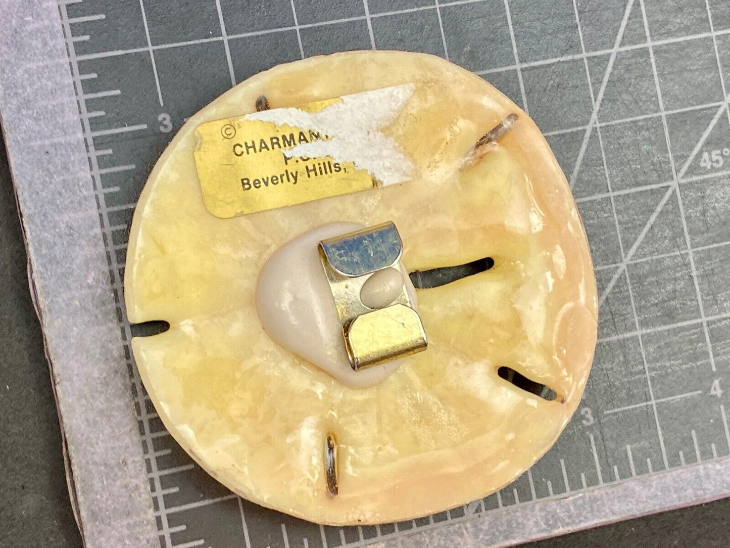 Vintage Charmant of Beverly Hills, CA Sand Dollar Belt Buckle Scarf Clip