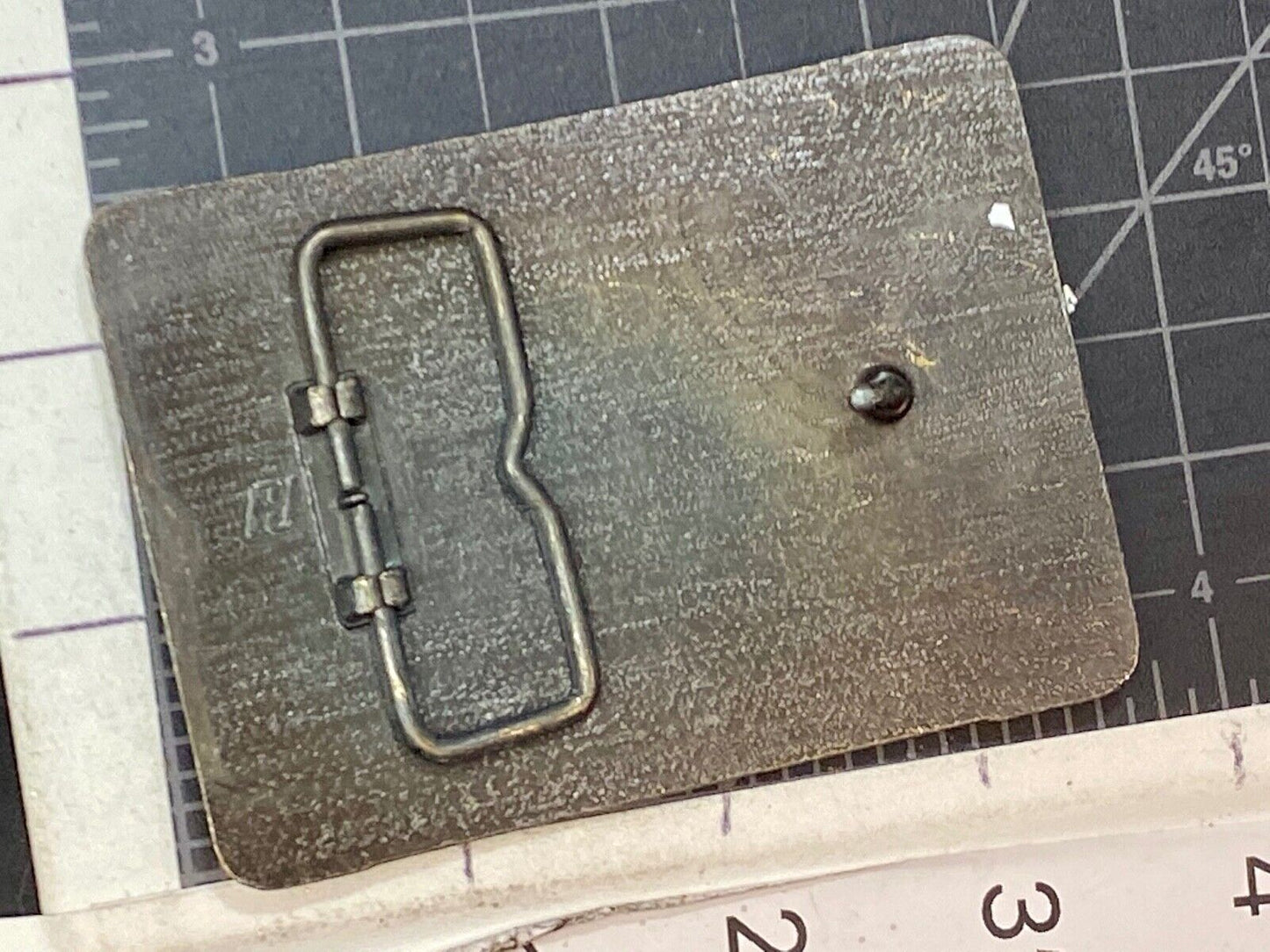 Vintage Brass tone BRIN Industries Glass Company? belt buckle by RJ