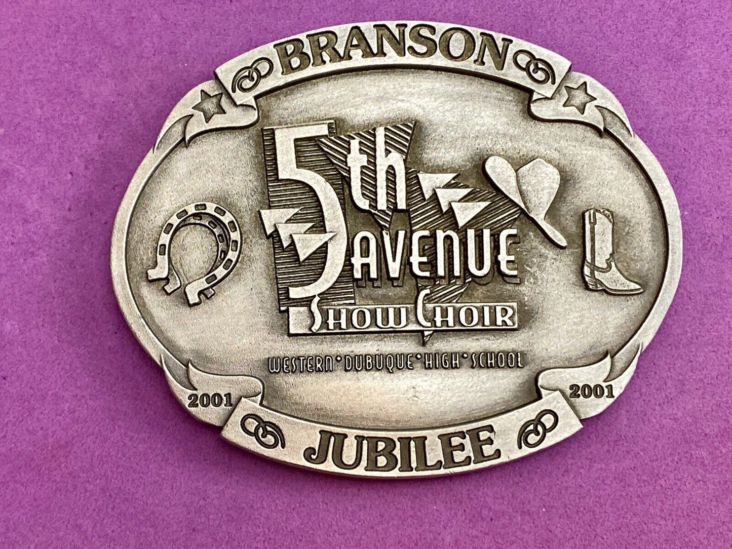 2001 Branson 5th avenue Jubilee Show Choir belt buckle by Spec Cast