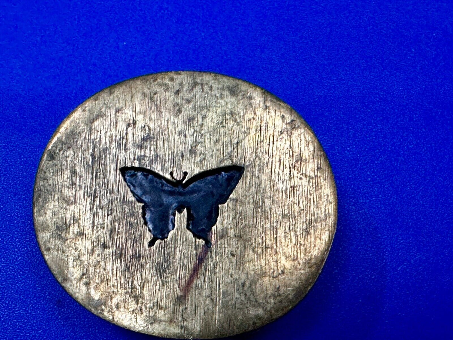 Black Inland Butterfly Small Hippy Vibe Brass Belt Buckle for up to a 1.25" belt