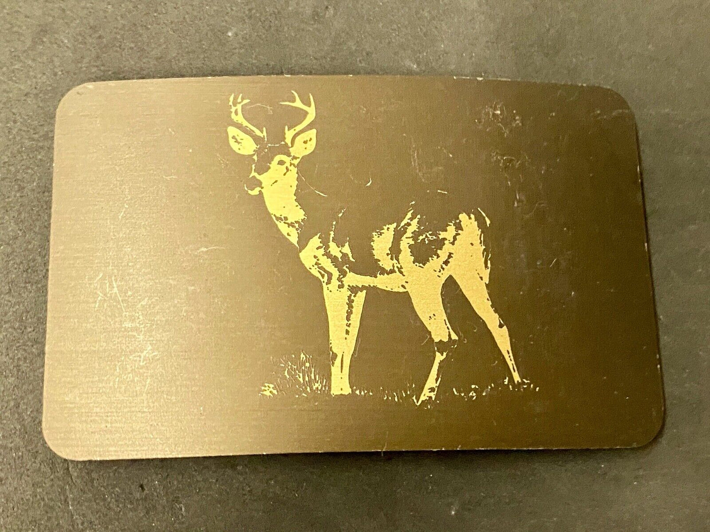 Vintage Artisan Artist drawing of deer buckle belt buckle