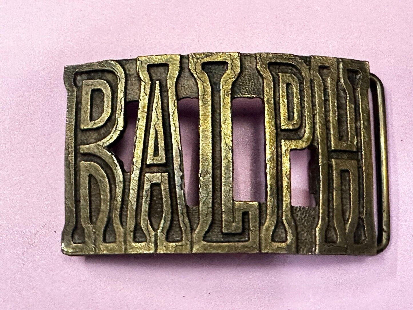 Beautiful Customized Name RALPH Cut-Out Vintage Belt Buckle by THE CHAD - in box