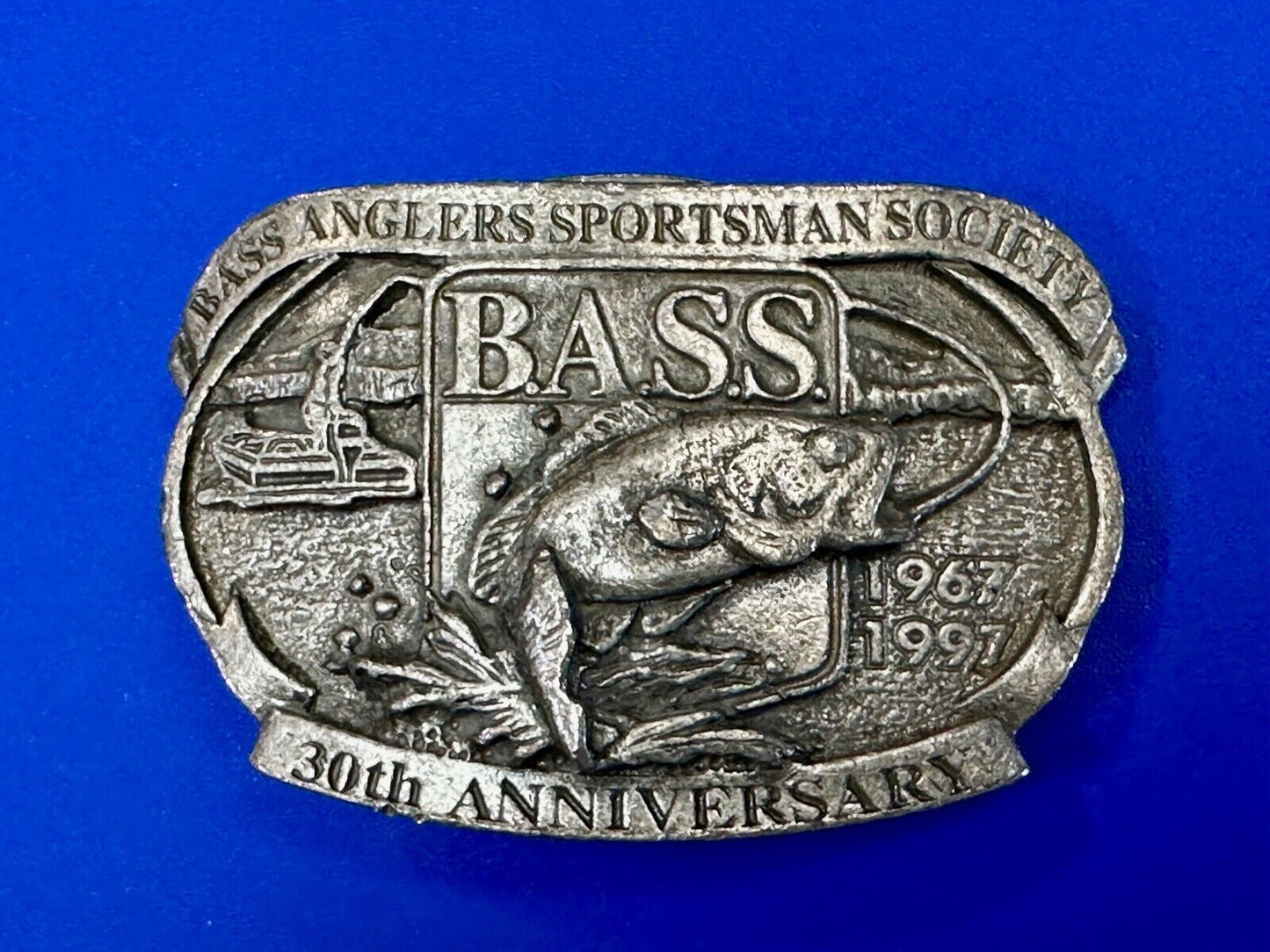 BASS 30th Anniversary Belt Buckle Bass Anglers Sportsman Society - 1997