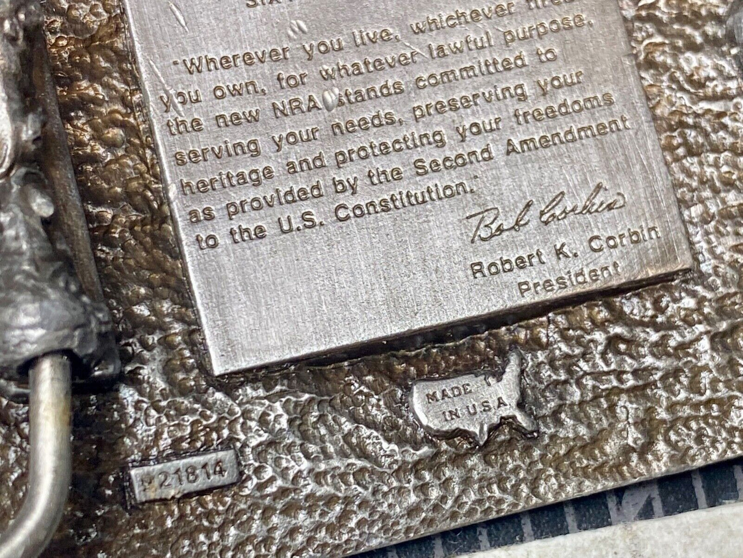 The New NRA Collectors Series 1993 Sixth edition RARE! Gun Rights belt buckle