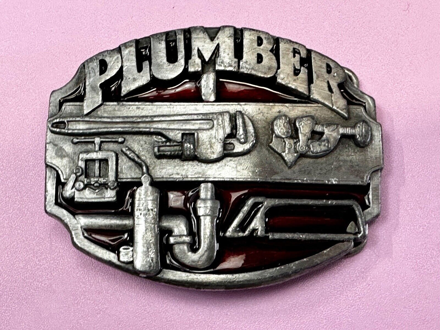 1987 Plumber by Siskiyou Buckle Co. K-50 Job Profession Vintage Belt Buckle