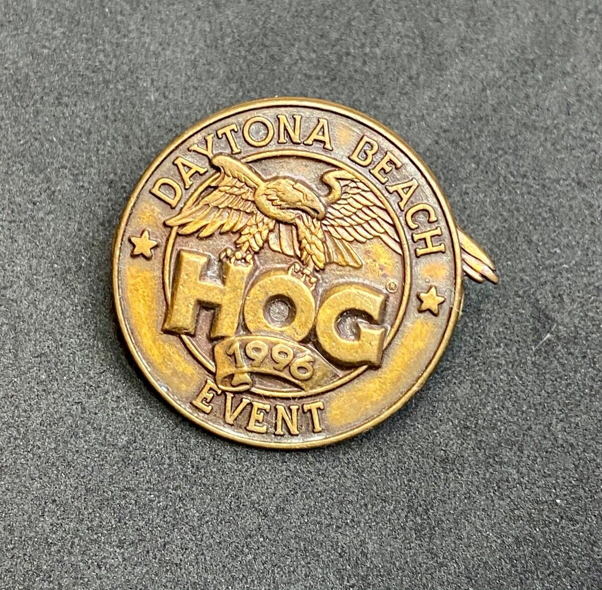 1996 Harley Davidson Owners Group Hog Daytona Beach Rally Event Vest Pin