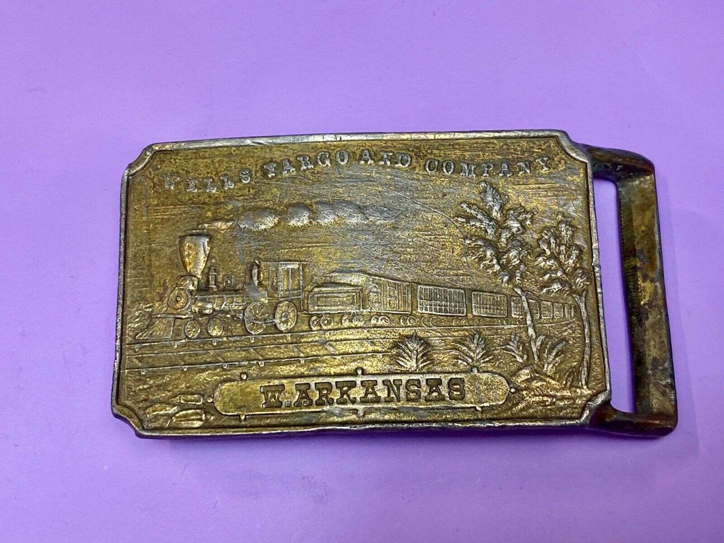Train Steam Locomotive Wells Fargo & co West Arkansas Collectable belt buckle