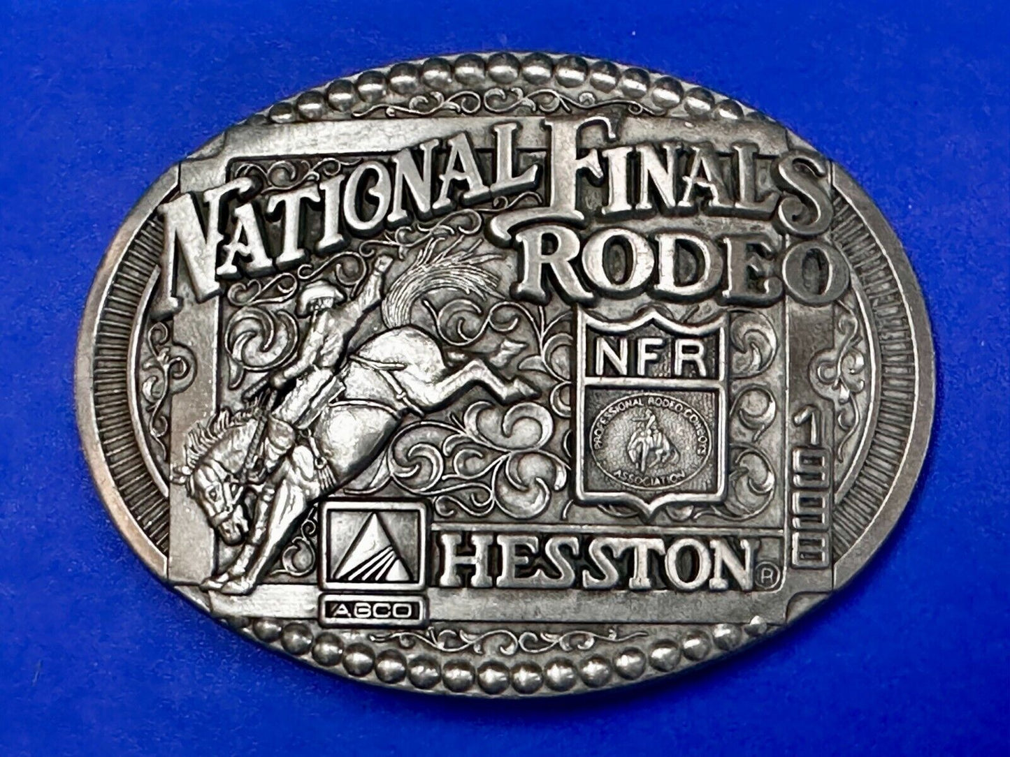 1998 ADM Hesston NFR National Finals Rodeo Cowboys Western Belt Buckle