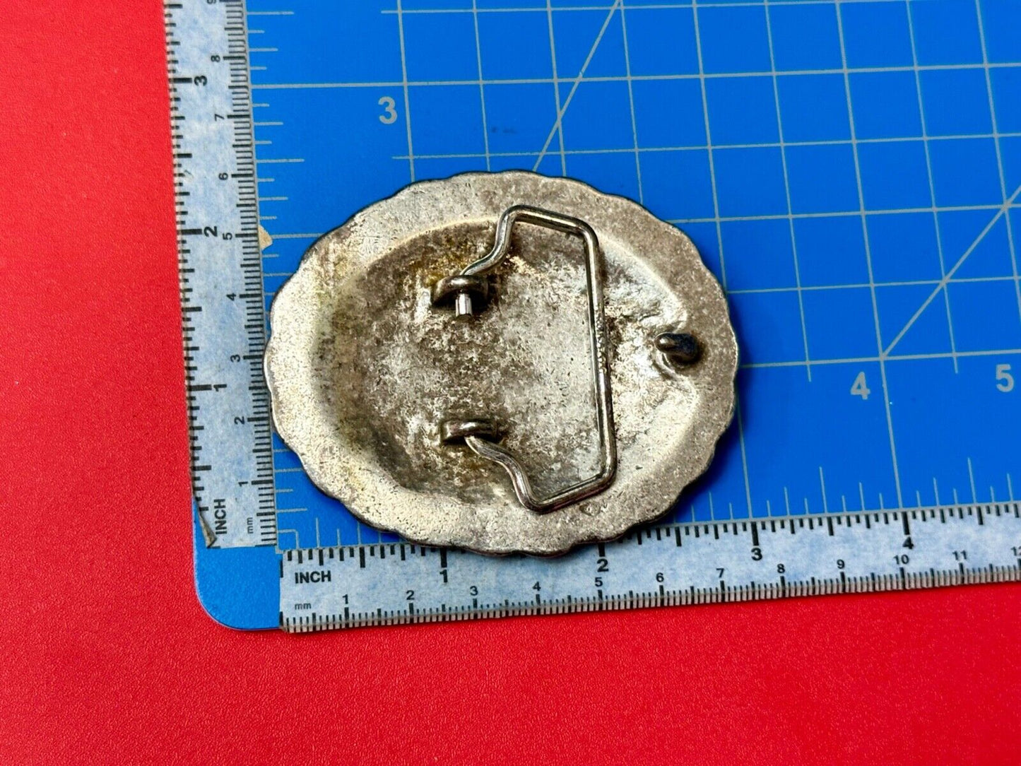 3" wide southwestern Concho Style Dress silver tone Belt Buckle
