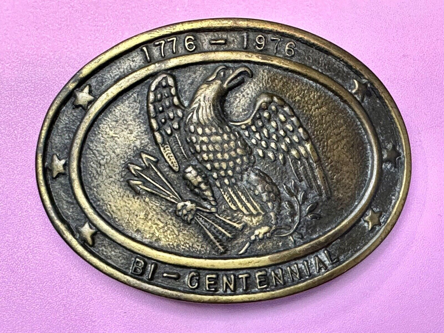 Bicentennial Majestic US Eagle Patriotic United States of America belt buckle