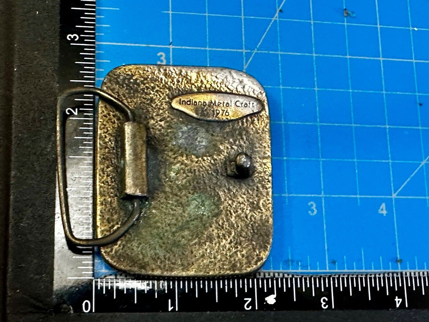 Bass Sport Fishing Vintage 1976 Indiana Metal Craft Belt Buckle