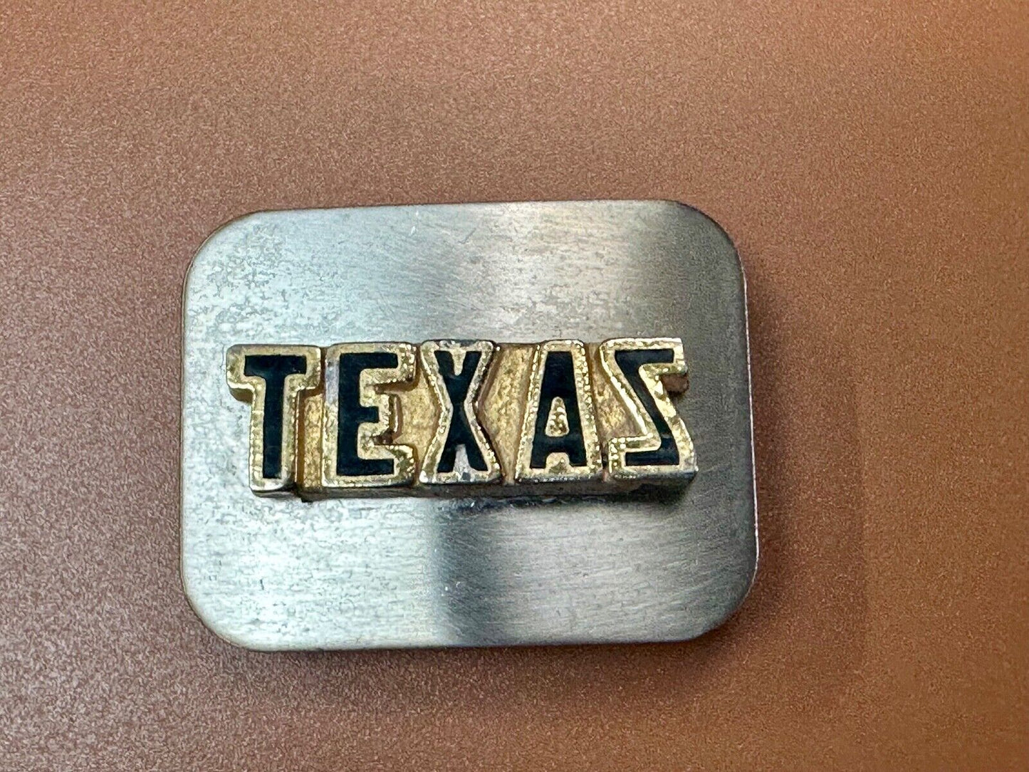 TEXAS - Raised Block letters state pride vintage belt buckle
