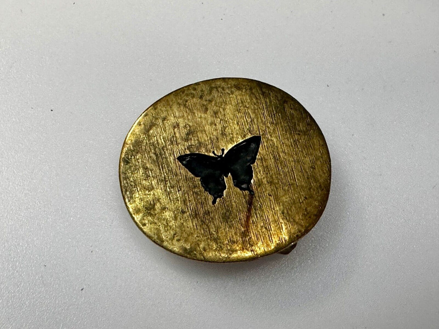 Black Inland Butterfly Small Hippy Vibe Brass Belt Buckle for up to a 1.25" belt