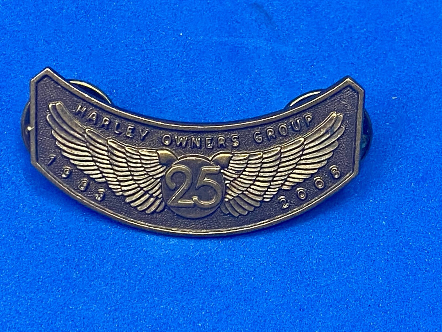 2008 HOG Harley Davidson Motorcycles Members Group 25 Years Jacket Pin