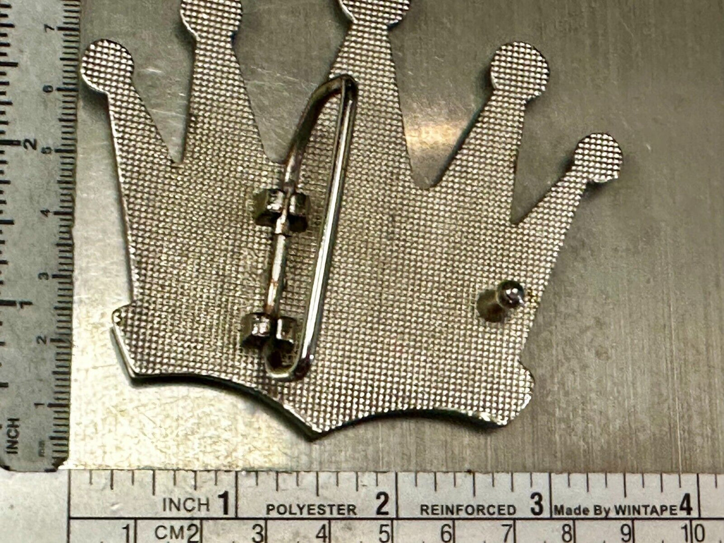 Beautiful Cutout CROWN Five Pointed Figural Rhinestone Accented Belt Buckle