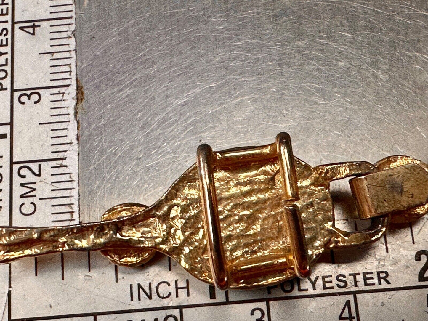 Tennis Raquette Vintage Two-piece interlocking gold tone belt buckle