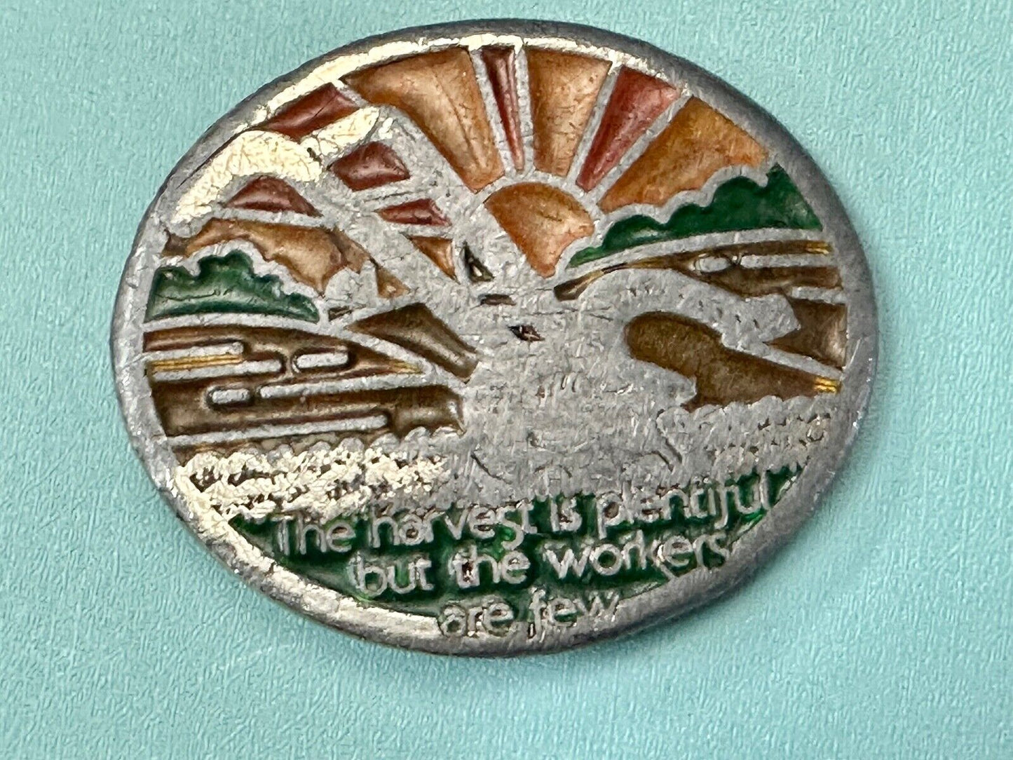 The Harvest is plentiful but the workers are few Farming belt buckle