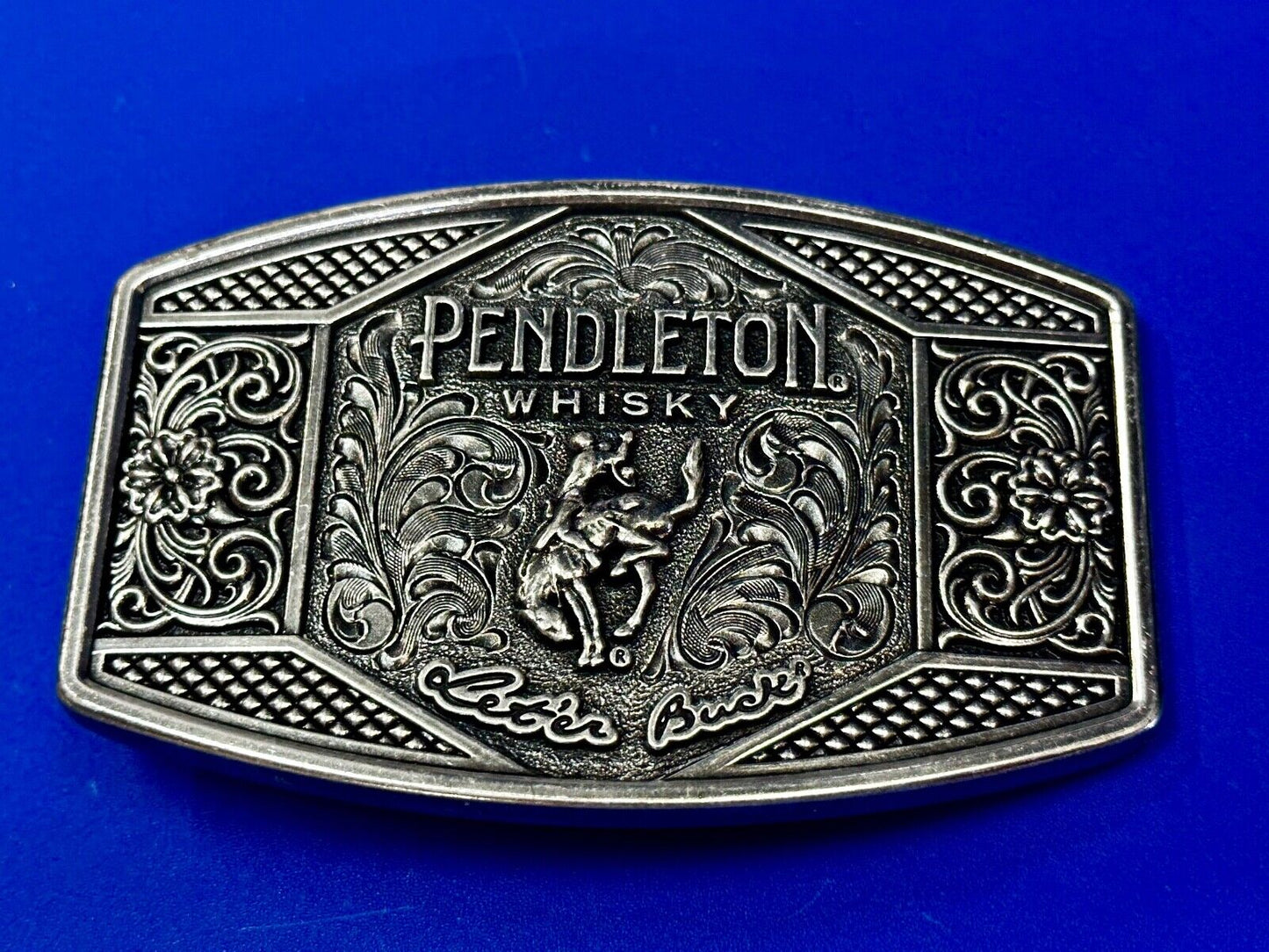 2022 Pendleton Whisky Let'er Buck Montana Silversmith Rodeo Cowboys Belt Buckle