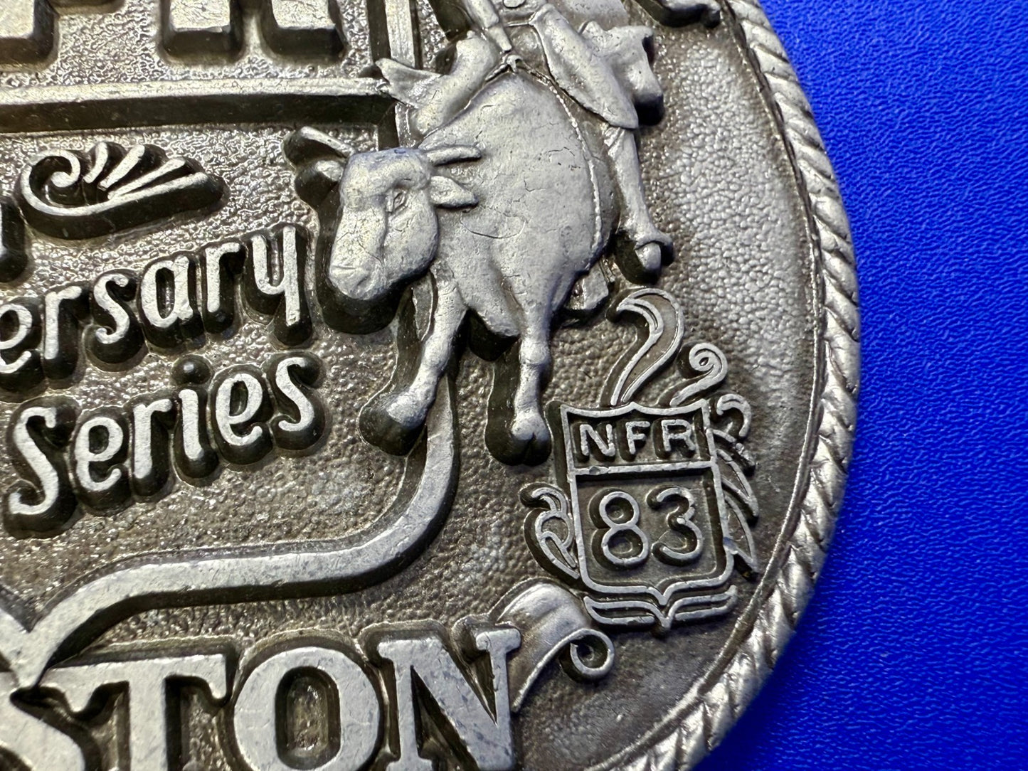 1983 Hesston Nfr National Finals Rodeo Cowboys 25Th Anniversary Belt Buckle