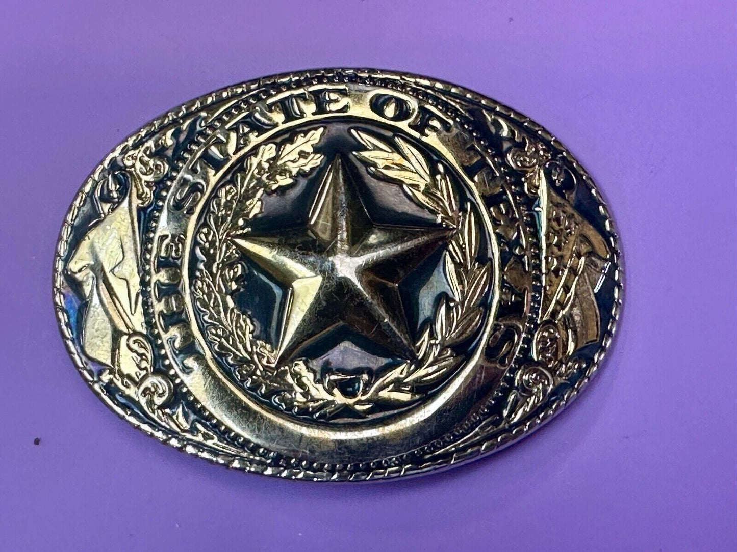 The Great State of Texas Star & Flag & Pride! USA made belt buckle marked W