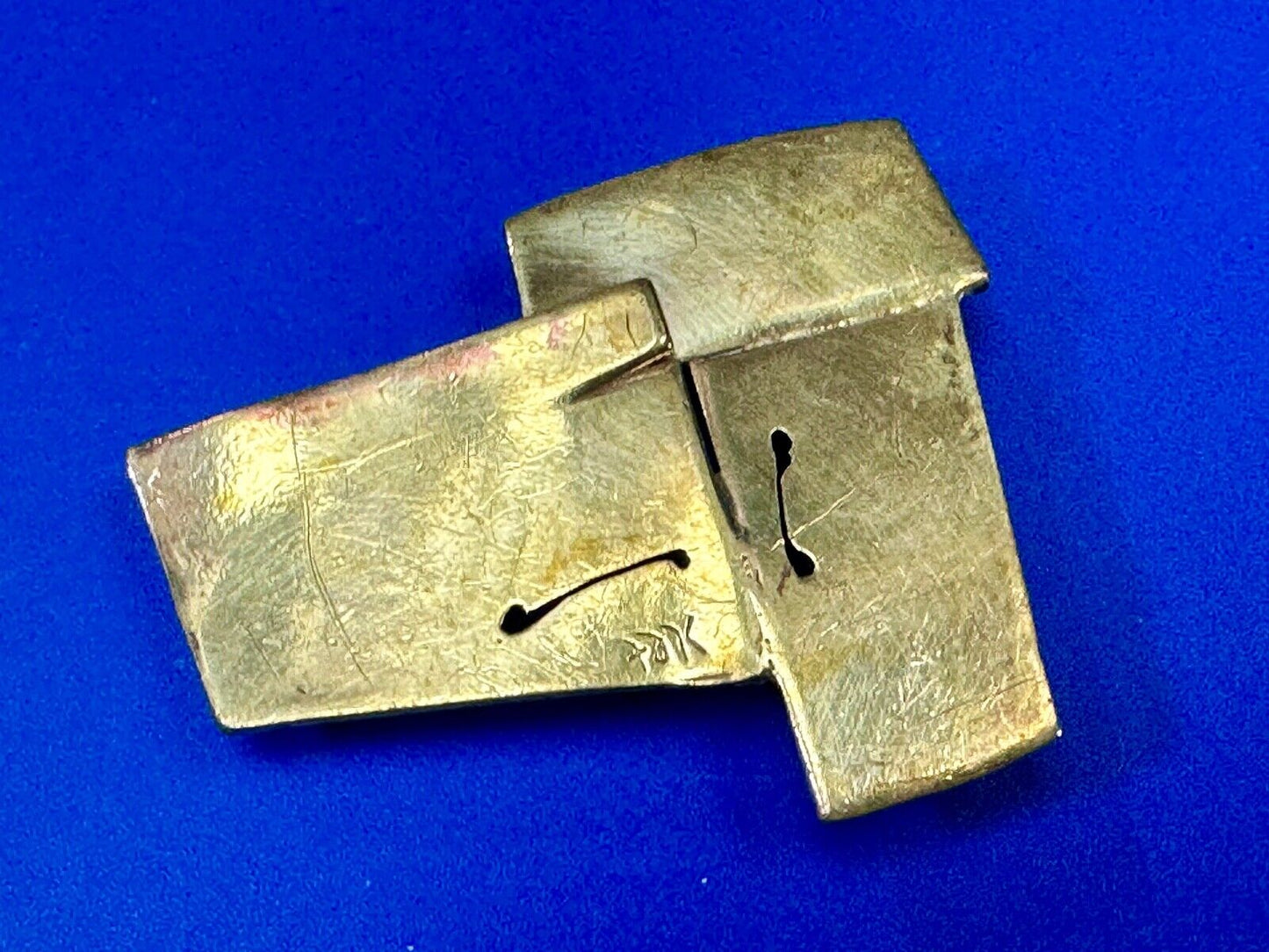 Artisan Brass Abstract Crumpled Paper Art Hippy Belt Buckle