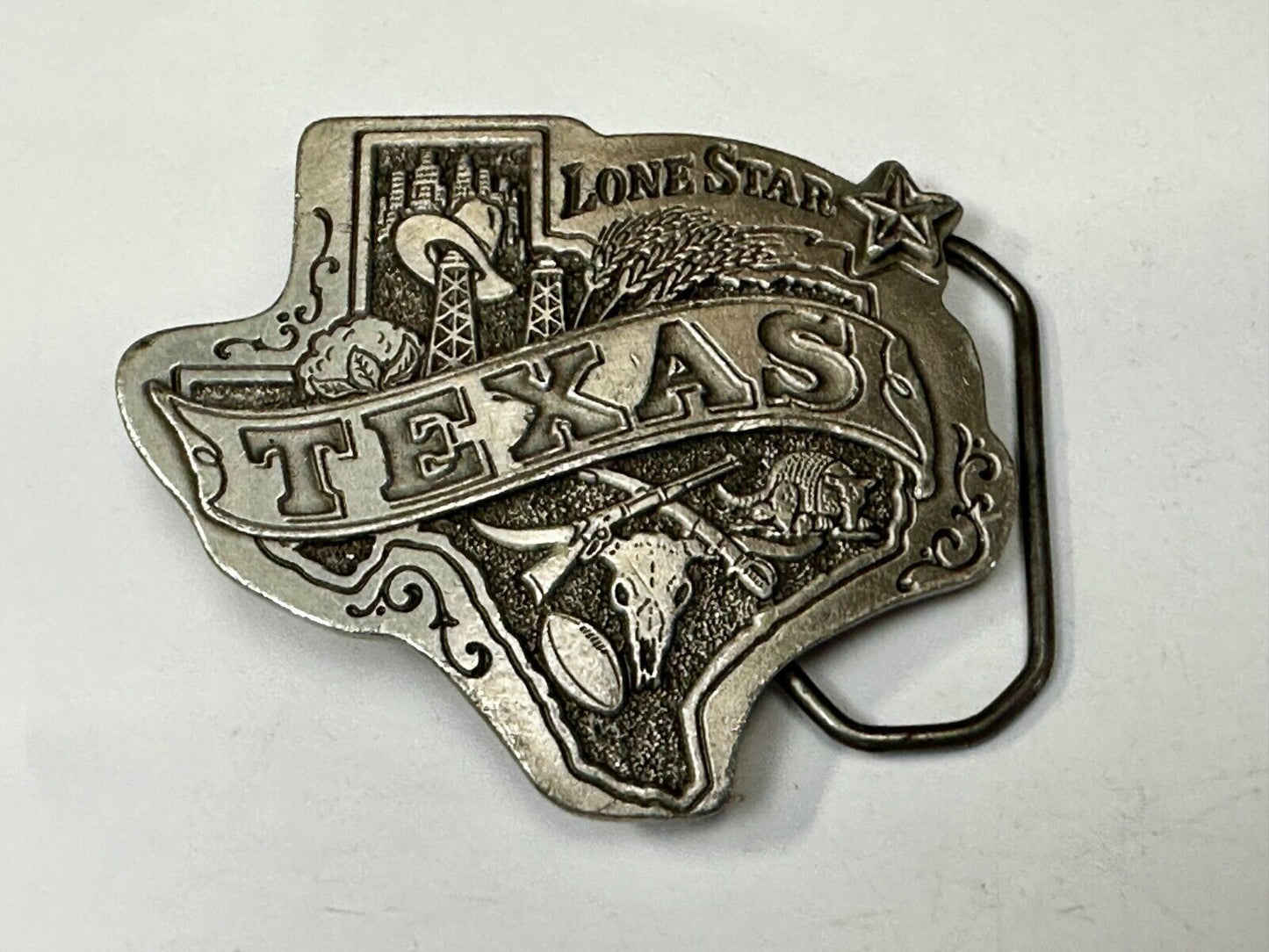 Texas Lone Star State Oil Guns Longhorn by The Great American Belt Buckle Co