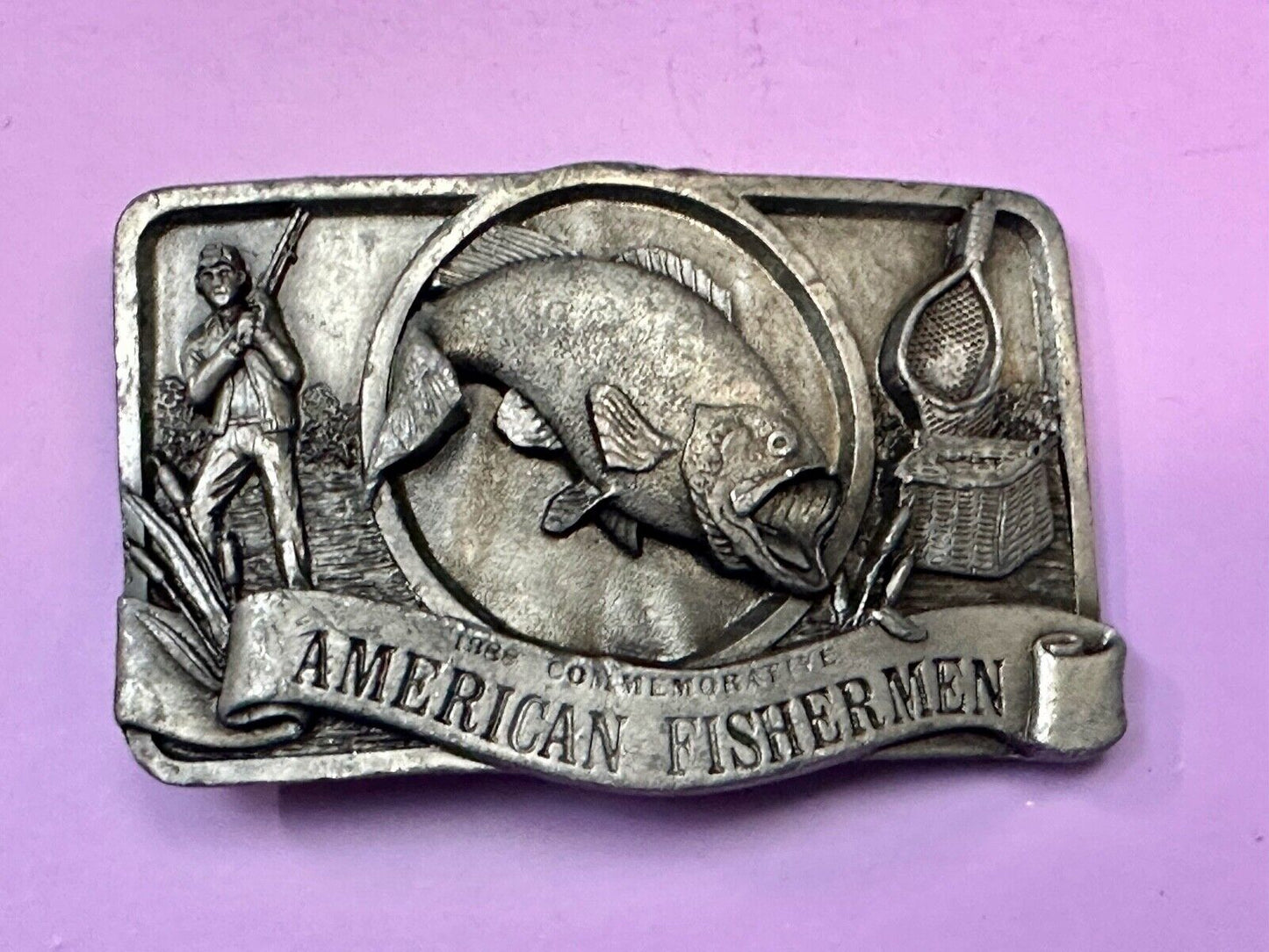 1988 American Fisherman Commemorative Arroyo Grande Fish Sport belt buckle