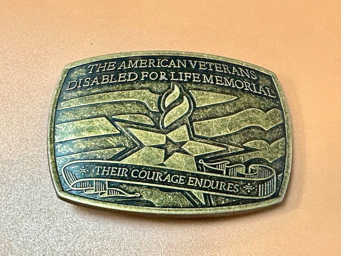 Their Courage Endures American Veterans Disabled for Life Memorial Belt Buckle