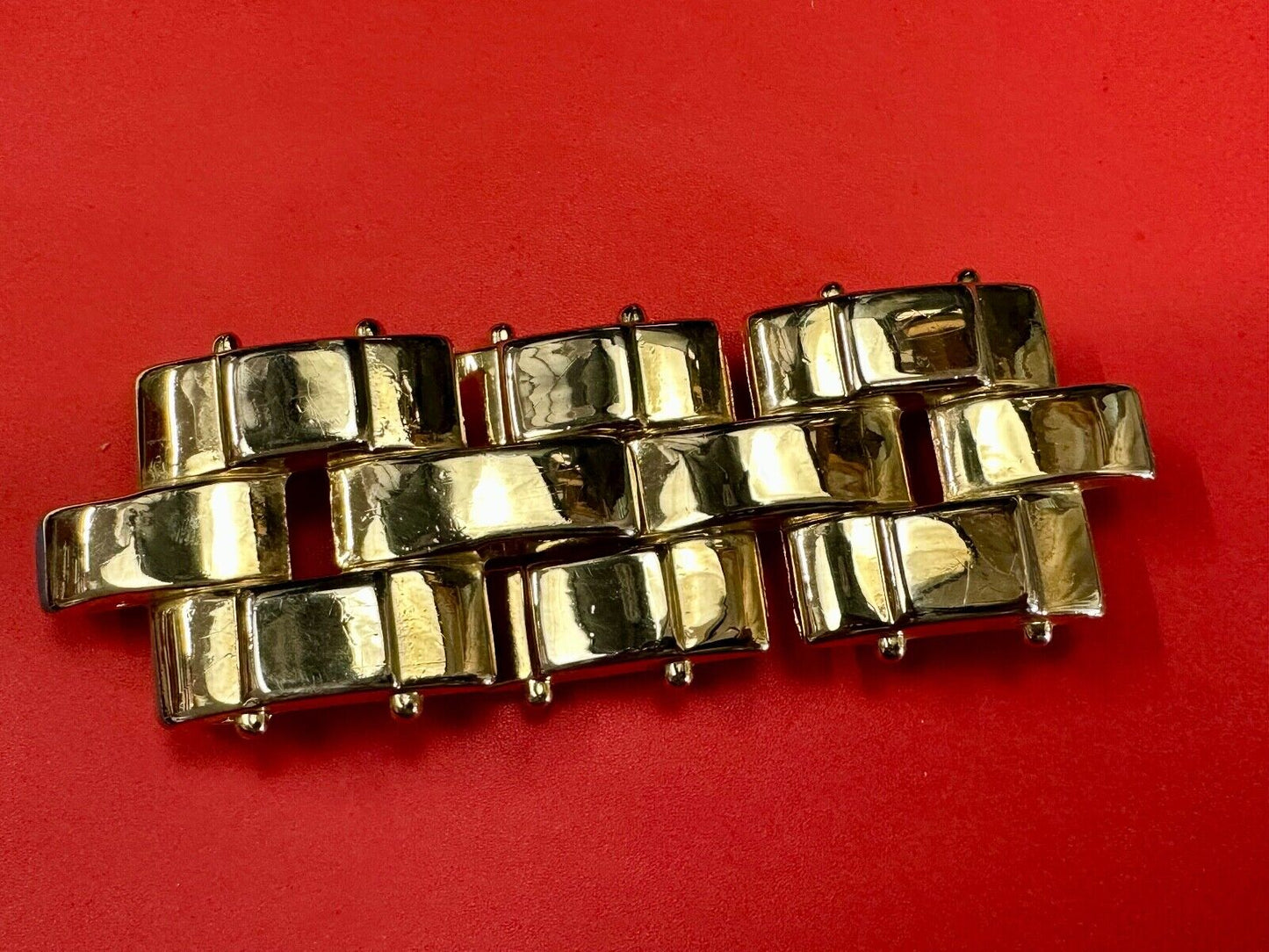 Three Segment gold tone belt buckle signed CK Oucor?