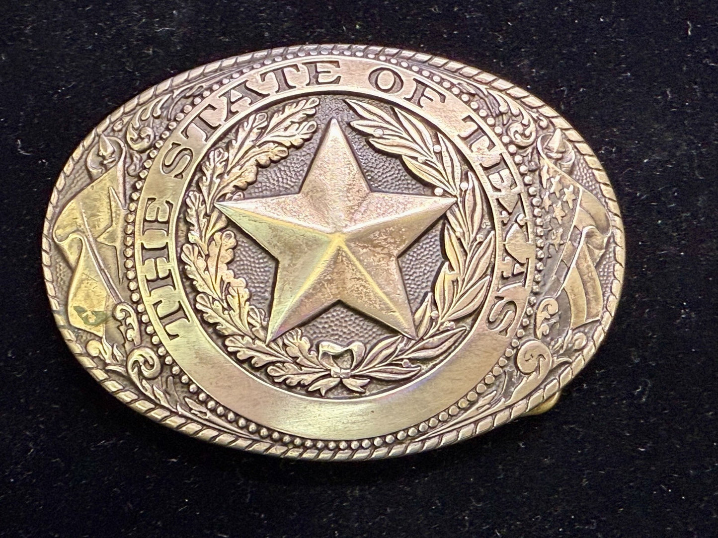 Texas Lone Star State Vintage Statehood Series Solid Brass Tony Lama Belt Buckle