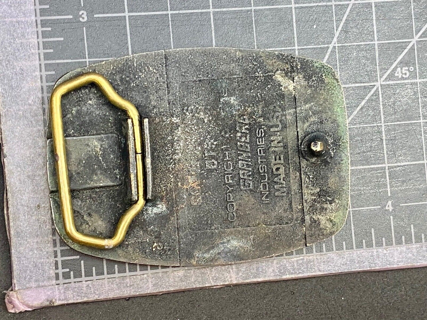 Vintage BTS GRANBERGs Industries solid brass promotional belt buckle