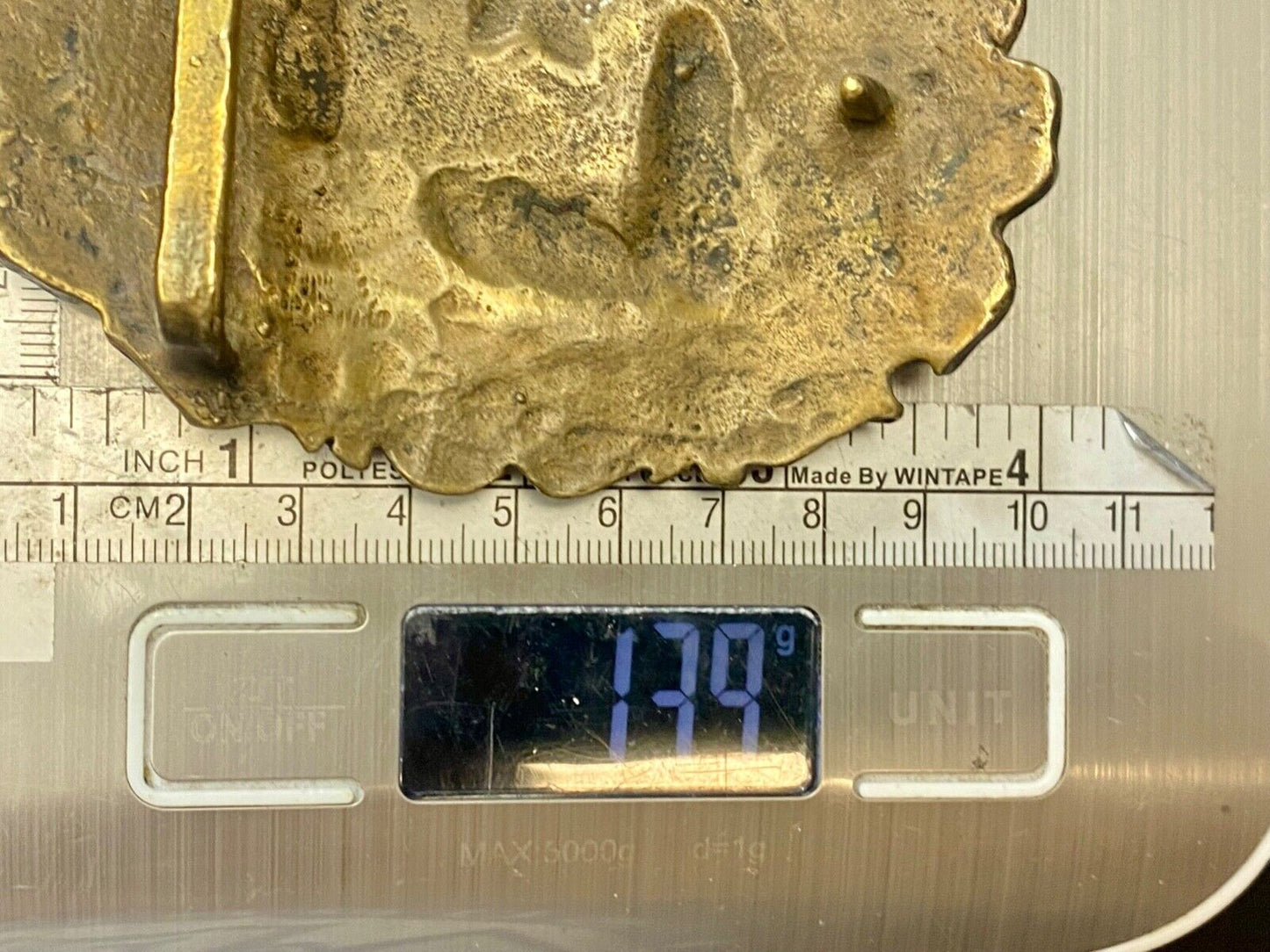 Three Cowboys Roping calf on the farm SOLID BRASS western belt buckle