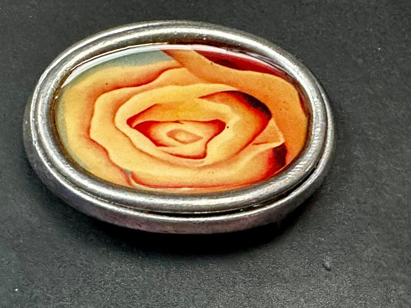 Beautiful Flower Rose Picture on Vintage Oval Women Belt Buckle by KBD
