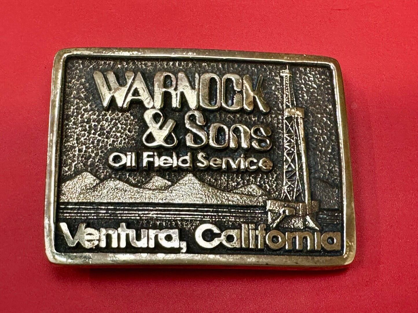 Awesome Oil Field Warnock & Sons Mine Service Ventura CA - Cal-Coast belt buckle