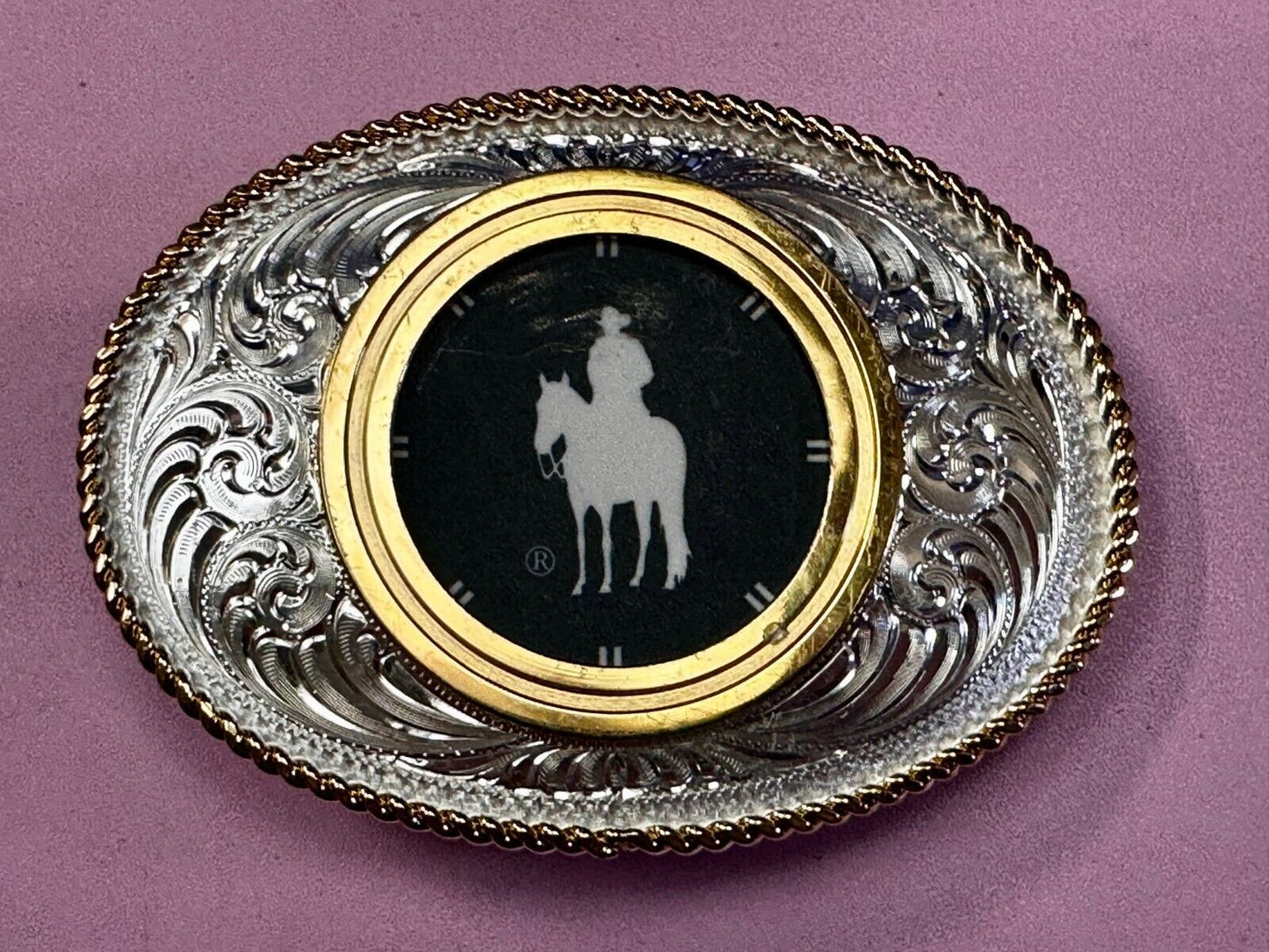 Vintage Blank Coin CollectorsTwo Tone Vintage Montana Silversmith Belt Buckle