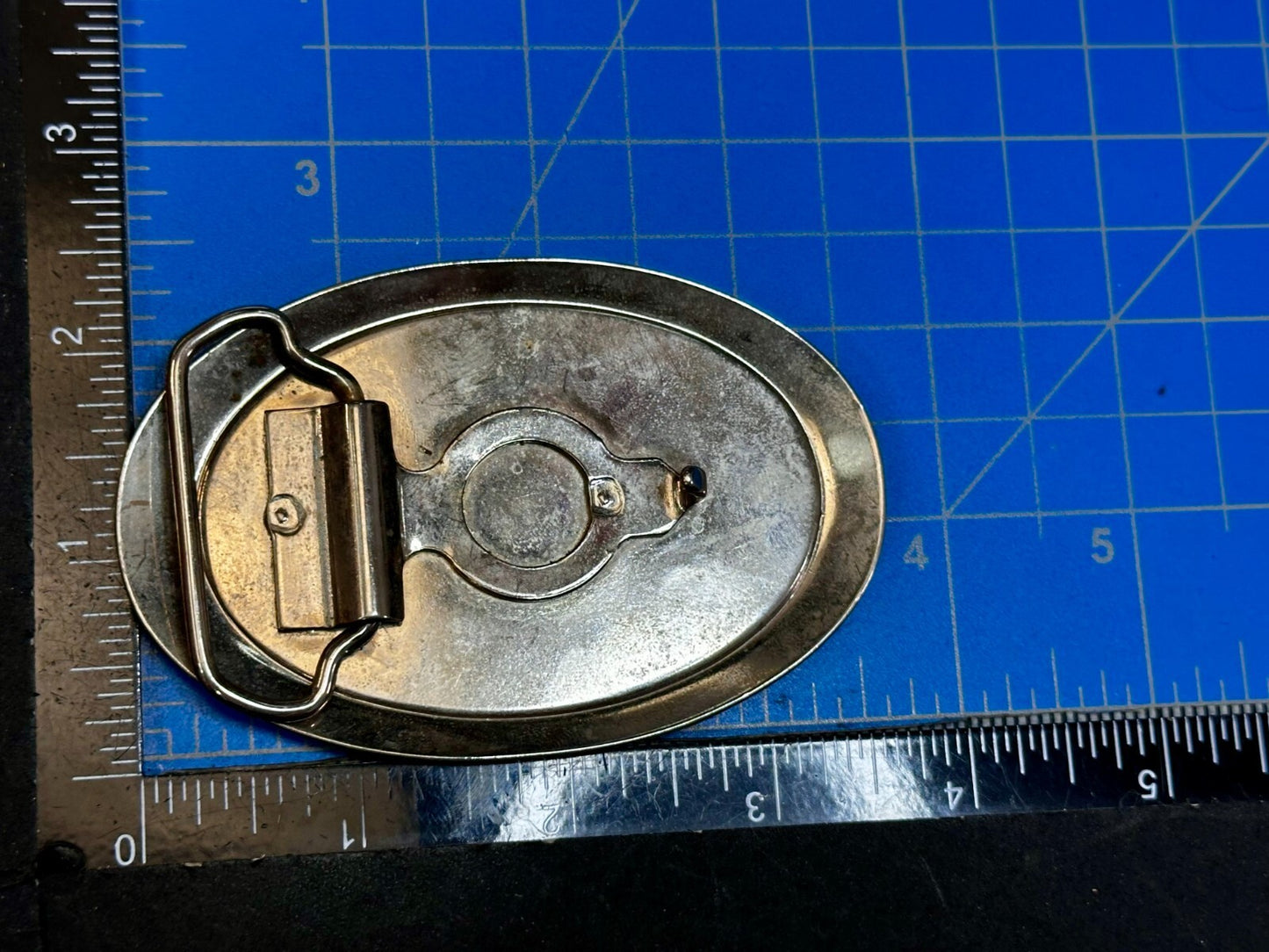 1978 Southern Pacific Tucson Division Railroad Safety Silver Tone Belt Buckle