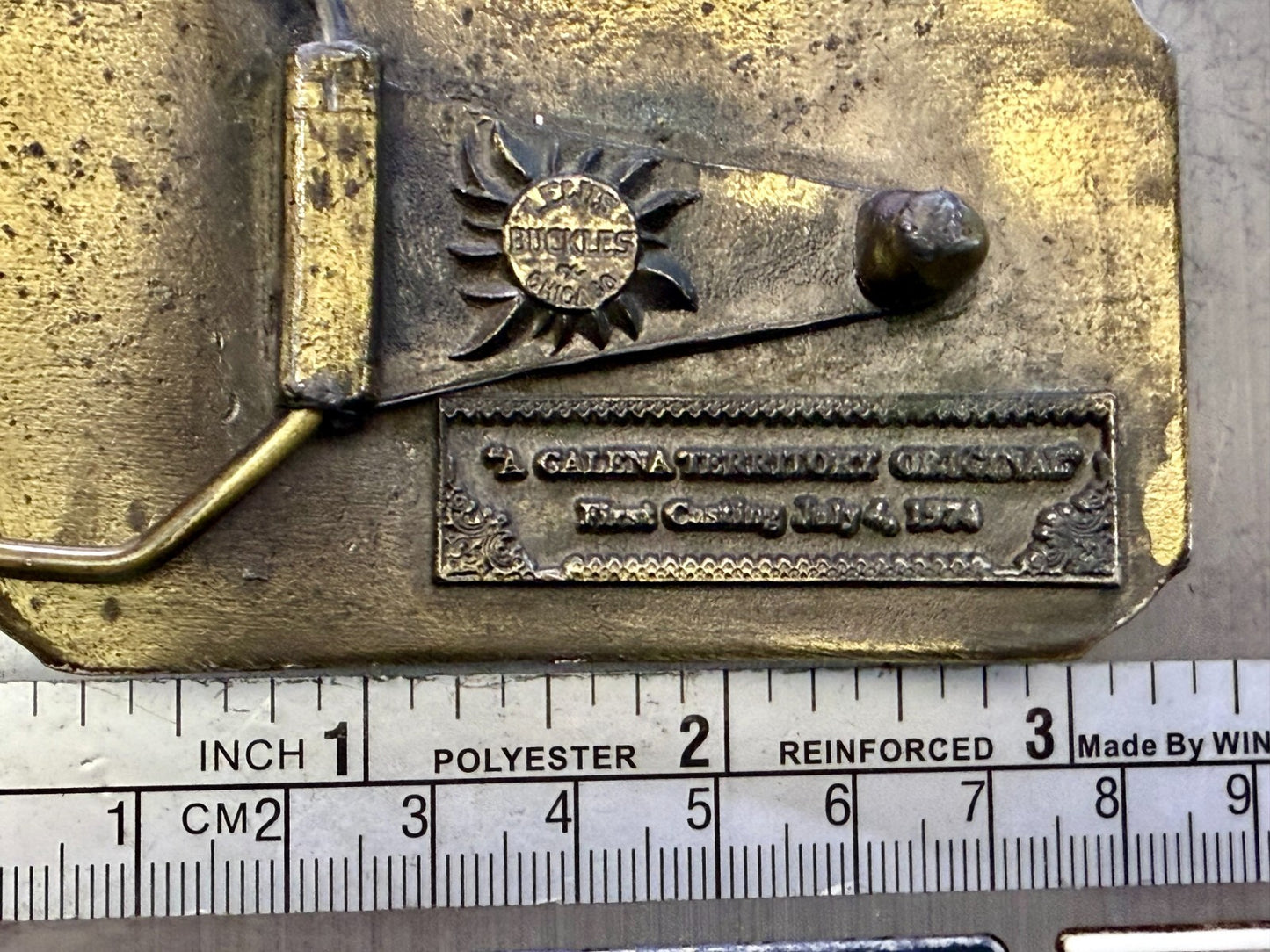 The Galena Territory Brass Belt Buckle Sunrise Illinois Vintage Belt Buckle
