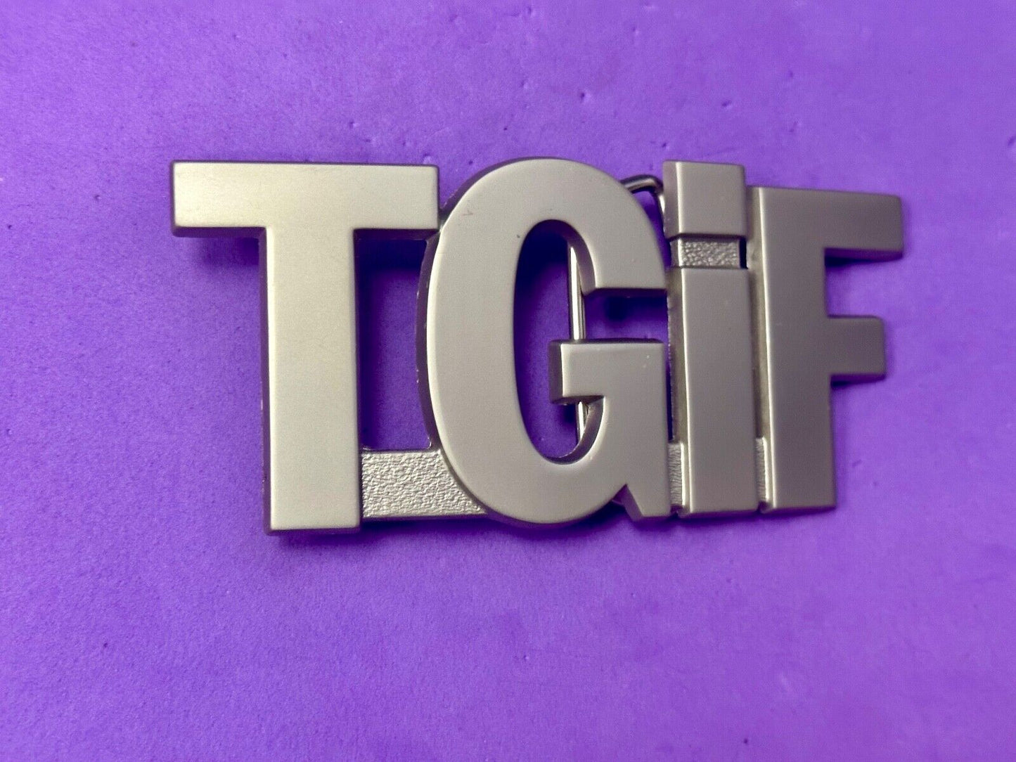 TGIF Thank God Goodness It’s Friday Block Letters Statement Novelty Belt Buckle