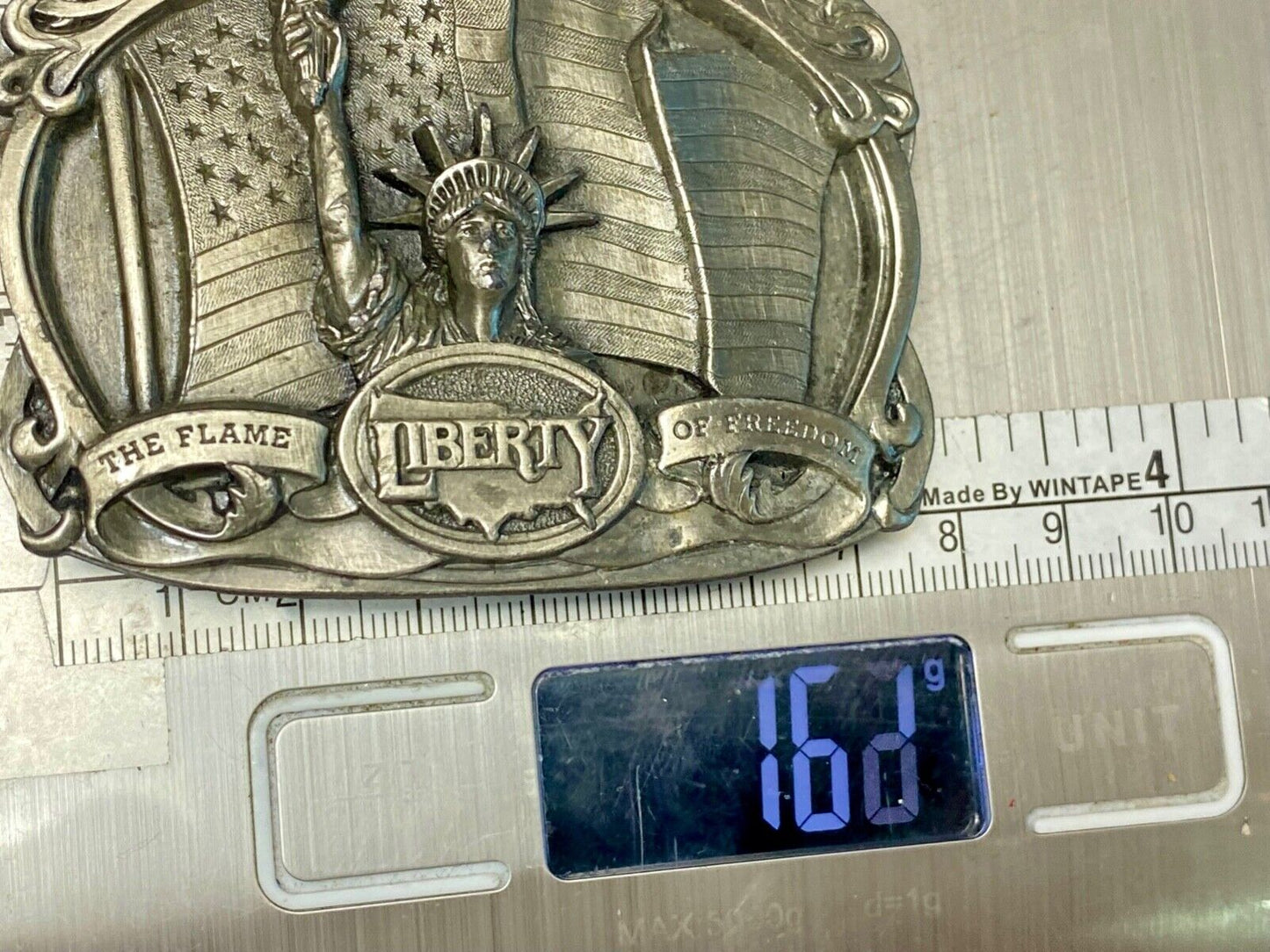 The Flame of Freedom - Statue of Liberty commemorative 1985 bergamot belt buckle