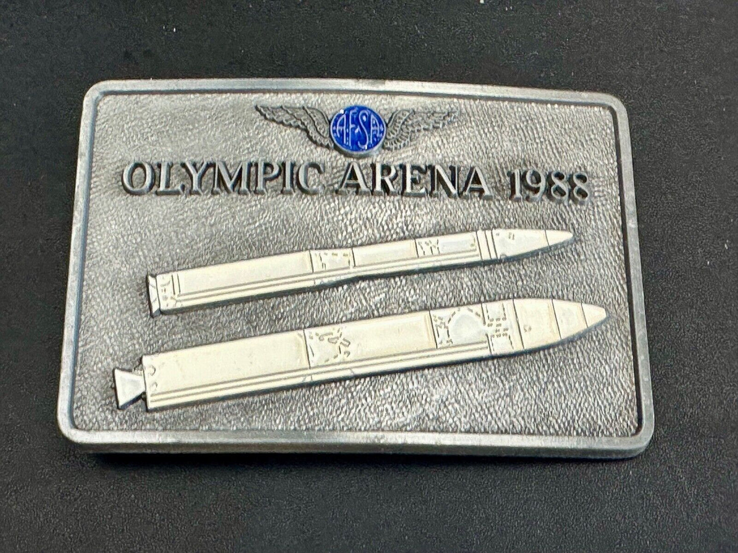 AFSA Air Force Sergeants Association ROCKETS OLYMPIC ARENA 1988 Belt Buckle